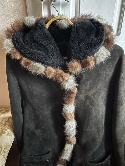 Дубленка размер XL с норкой