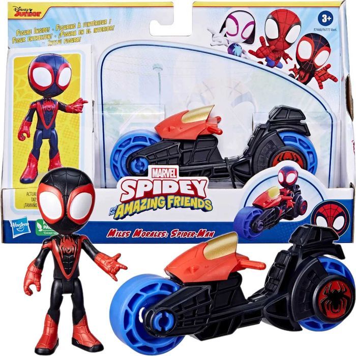 Spidey I Super Kumple Marvel Motocykl + Ruchoma Figurka Miles Morales