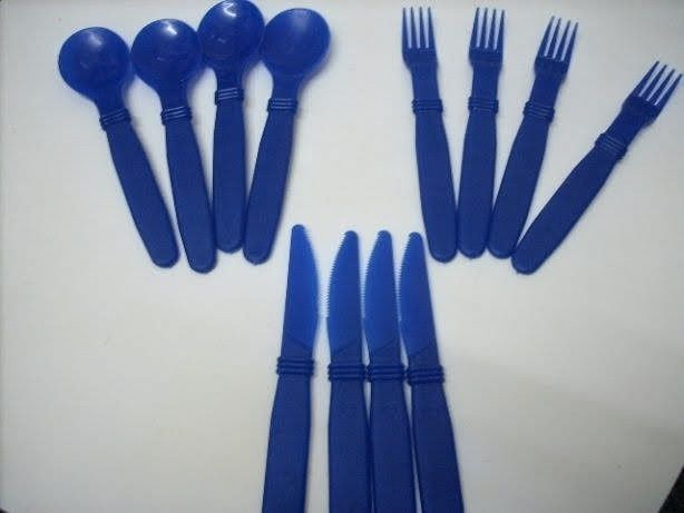 Kit cozinha em plástico de cor azul - Bom estado