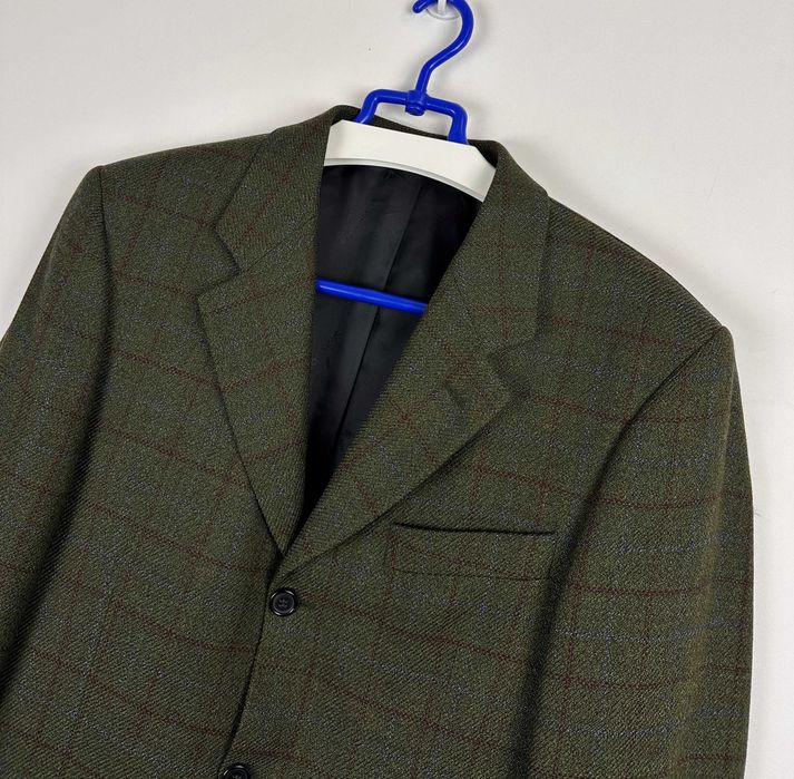 Marynarka wełniana DANIEL HECHTER PARIS Tweed krata casual country r. L