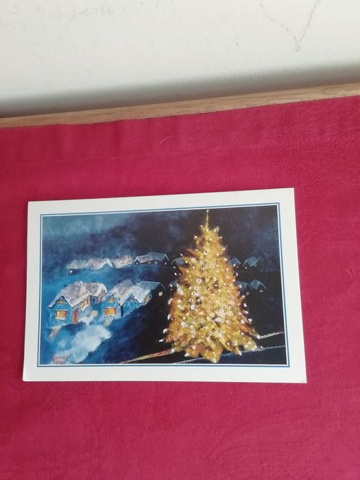 Postal de Natal, pintado com a boca