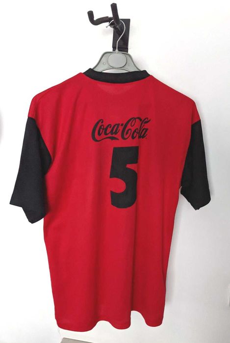 Roupa - Camisola Coca-Cola M 5 Campeonato Cola Preta Vermelha Futebol