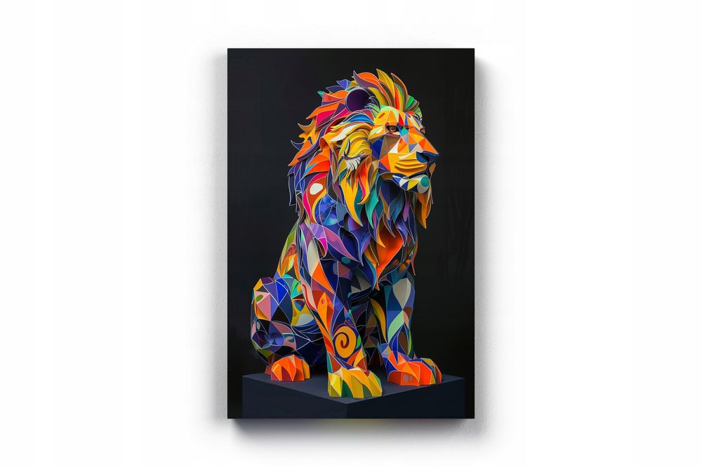 Obraz na płótnie Kolorowy Lew 70x100 cm - Nowoczesny Styl