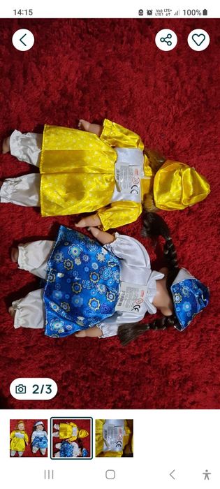 Lalki z materiału z pozytywką,które mówią