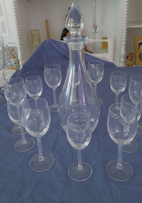 Serviço de Cristal Gravado Espiga — 32 Peças