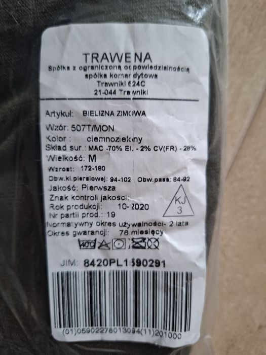 Bielizna zimowa długa WP MON roz M.
