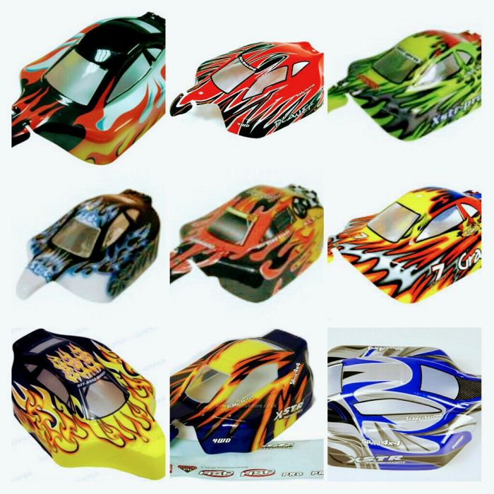 Carroçarias capas bodys RC modelismo vários modelos HSP Wltoys