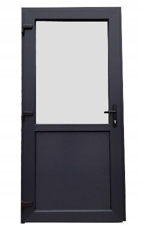 Drzwi PCV WEJŚCIOWE  Sklepowe 90x200 antracyt  Dostawa CAŁY KRAJ 150zł