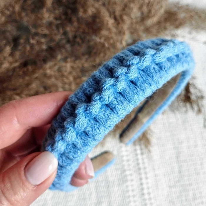 Opaska makrama, kolor niebieski