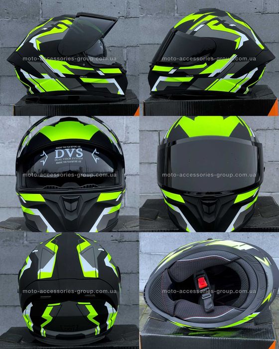 Мотошолом інтеграл TZ з вбудованими окулярами мото шлем интеграл