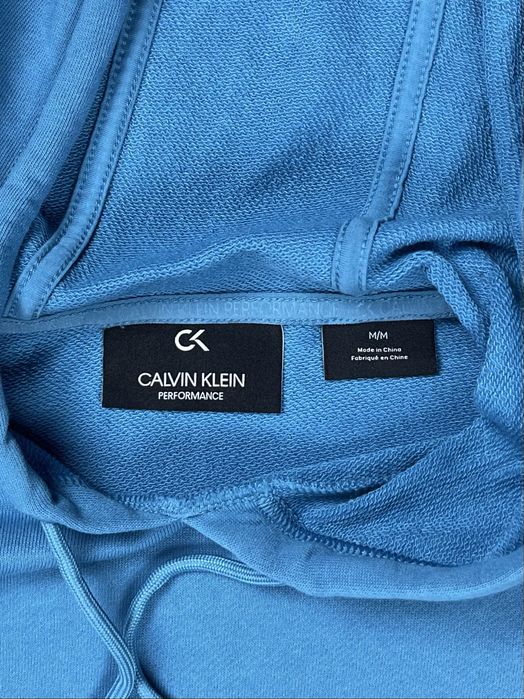Calvin Klein кофта балахон M размер толстовка с лого голубая