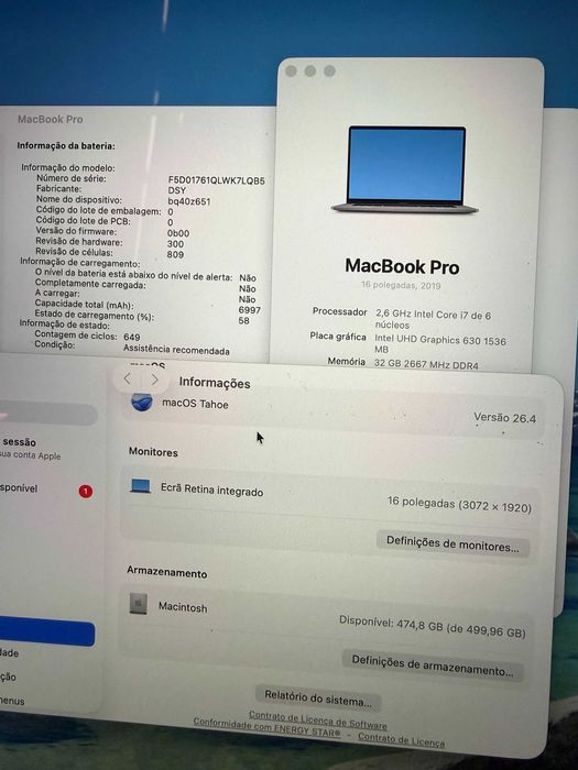MacBook Pro 16" 2019 ( 512GB SSD / 32GB )