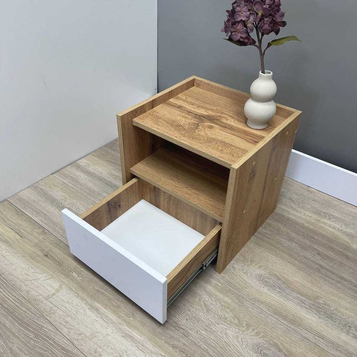 Приліжкова тумба Ніка,Бетон,1шухляда,біля ліжка,в спальню,прикроватна