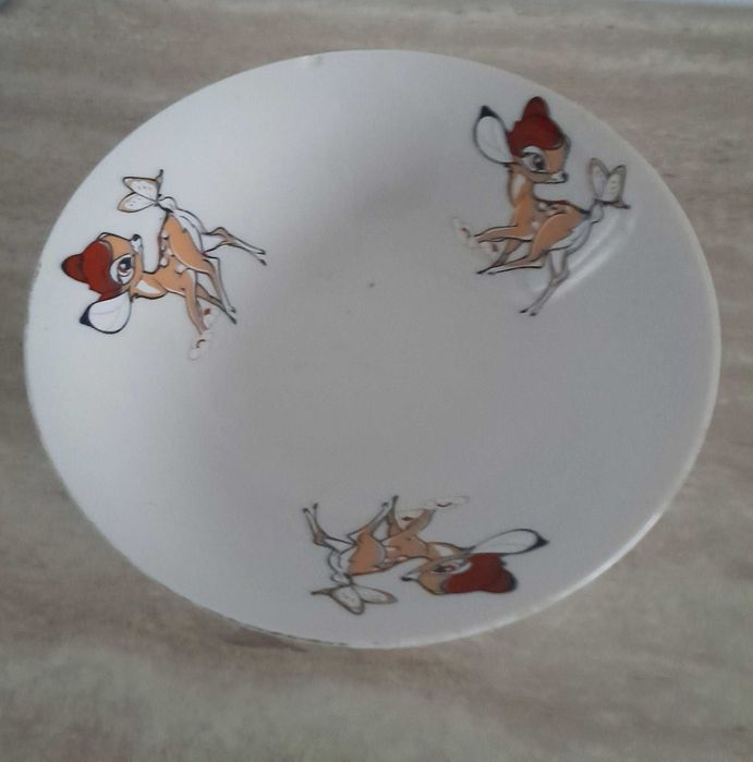 Bambi- miseczka porcelanowa -PRL i miseczka porcelanowa róże