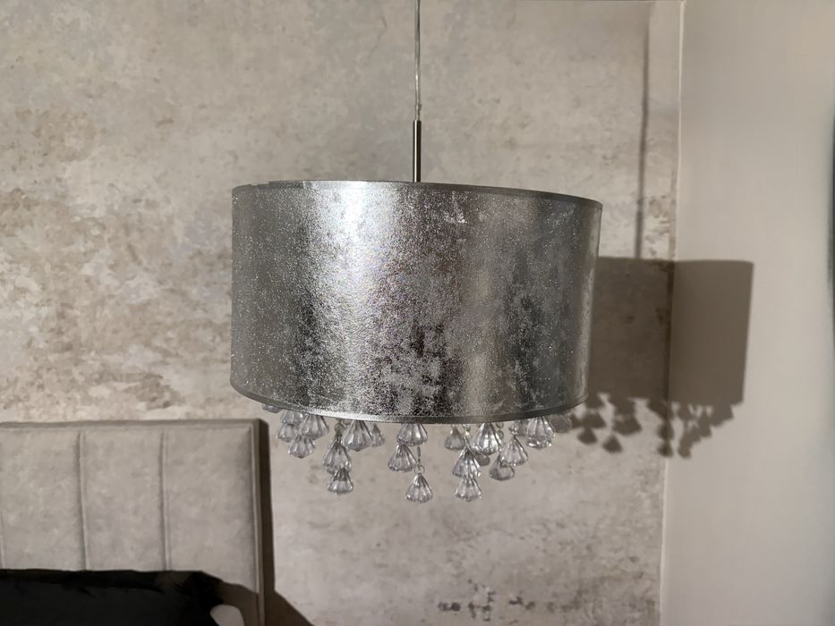 Lampa sufitowa wisząca srebrna