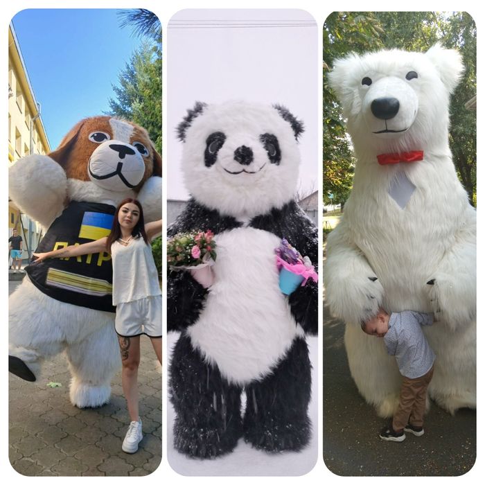 Белый Мишка, Панда, Пёс Патрон - экспресс поздравление на праздник