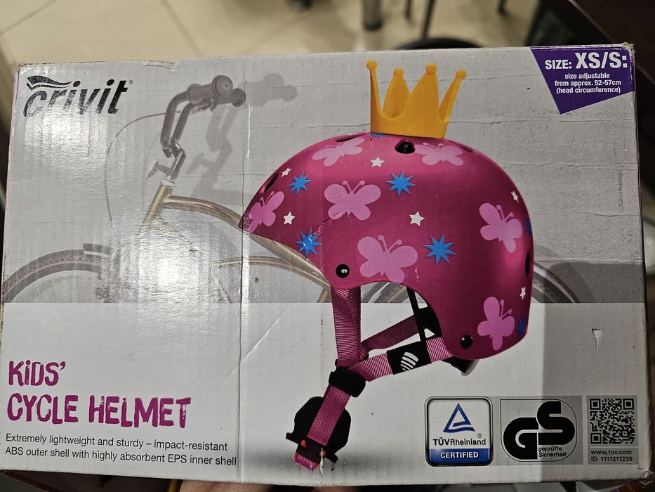Kask rowerowy Crivit dla dzieci Lidl XS/S dla księżniczki