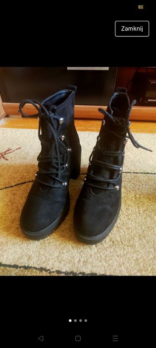 Czarne botki rozmiar 39 marki Reserved