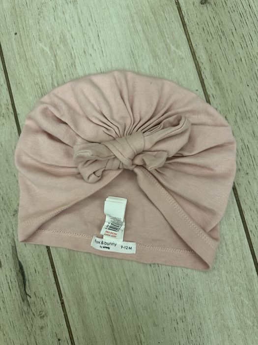 Bawełniana różowa czapeczka 9-12 miesięcy