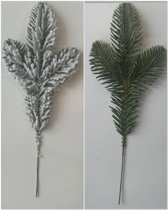 Штучна гілочка хвої искусственная литая ветка елка новогодний декор