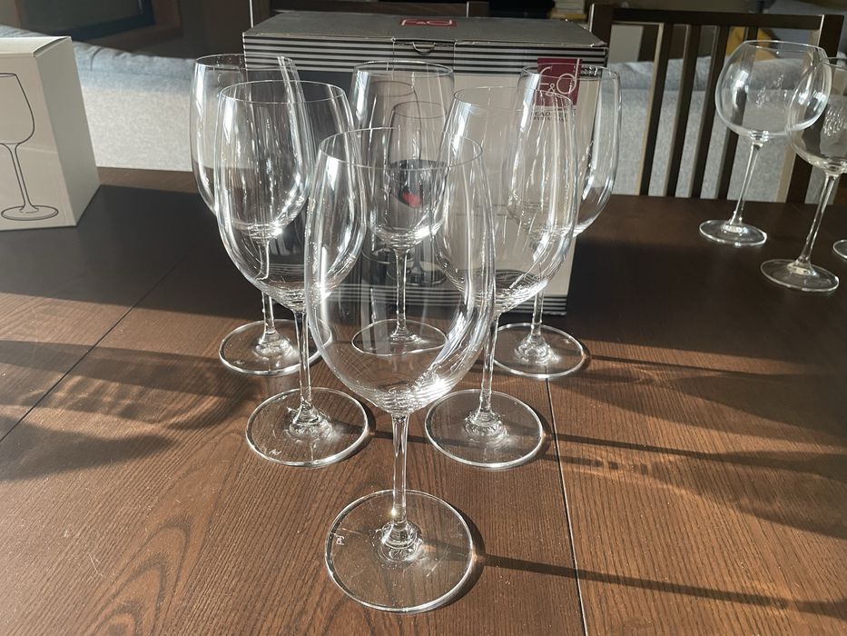 Copos de cristal para vinho tinto da F&D