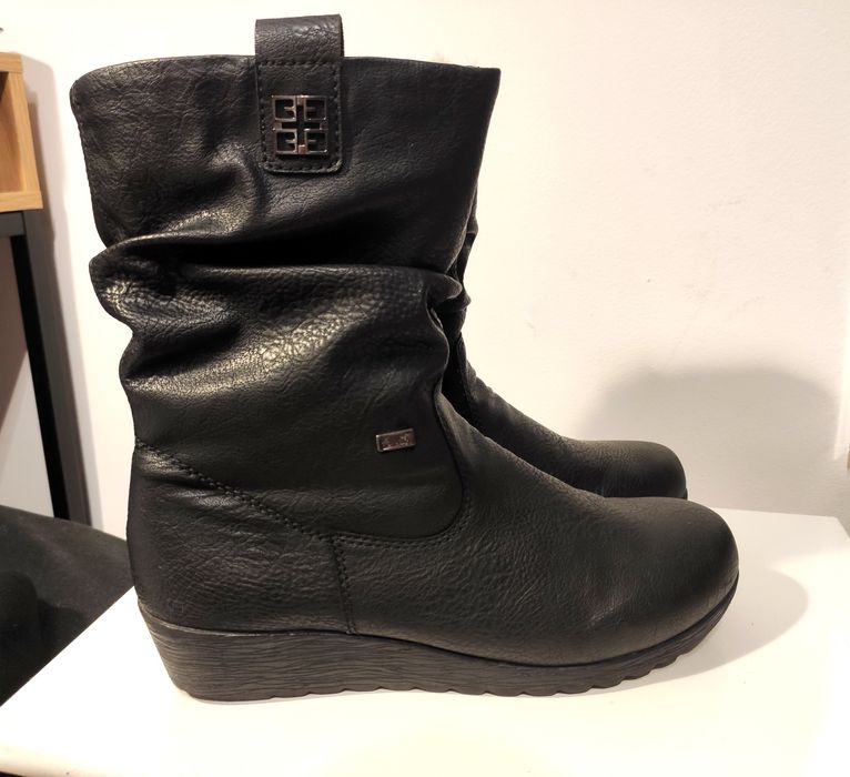 Botki zimowe ocieplane RIEKER 41 42 skóra naturalna