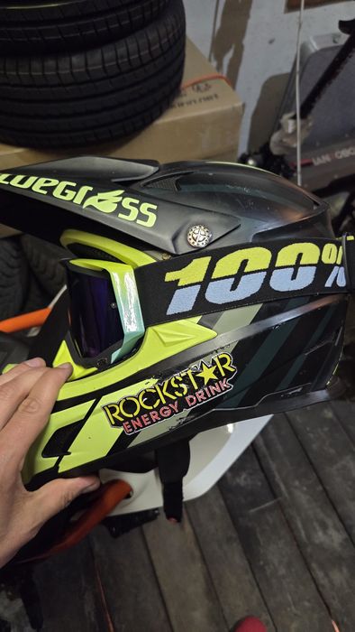 Kask motocyklowy plus gogle