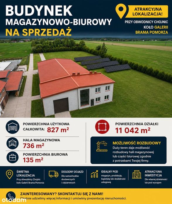 Budynek Magazynowo-Biurowy Na Sprzedaż Z Dużą Działką