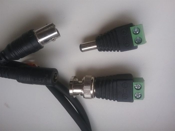 Кабель камер видеонаблюдения (0.75 м пара) BNC+DC+Переходник колодка