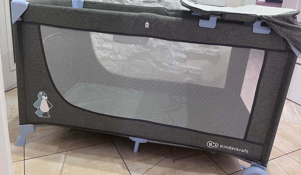 Kinderkraft Łóżeczko Turystyczne Joy Z Akcesoriami Błękitne