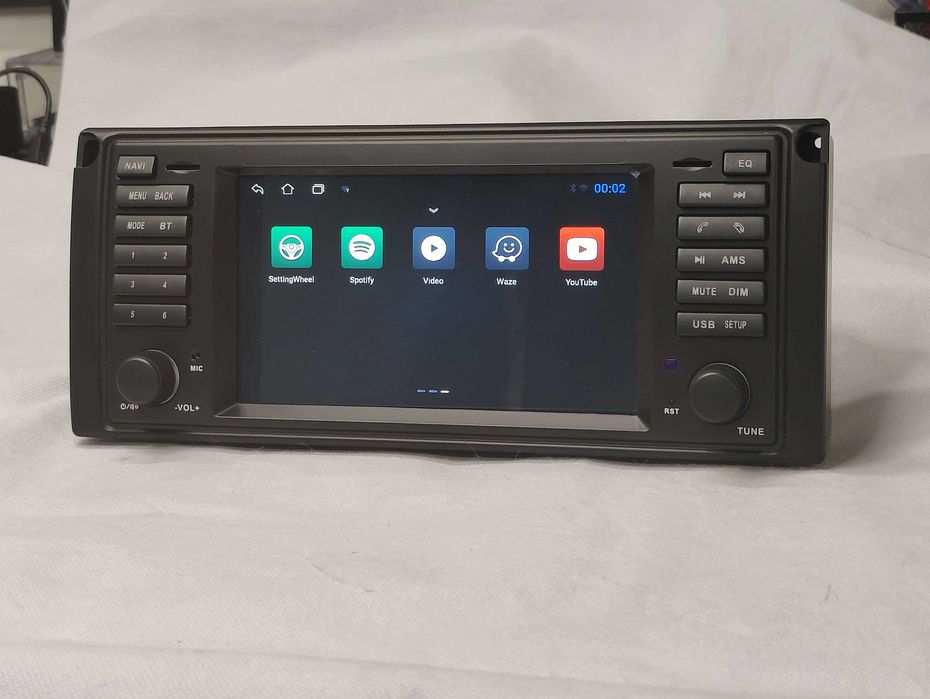 Rádio BMW E39 Android 13 WiFi GPS Novo com Garantia 2GB RAM