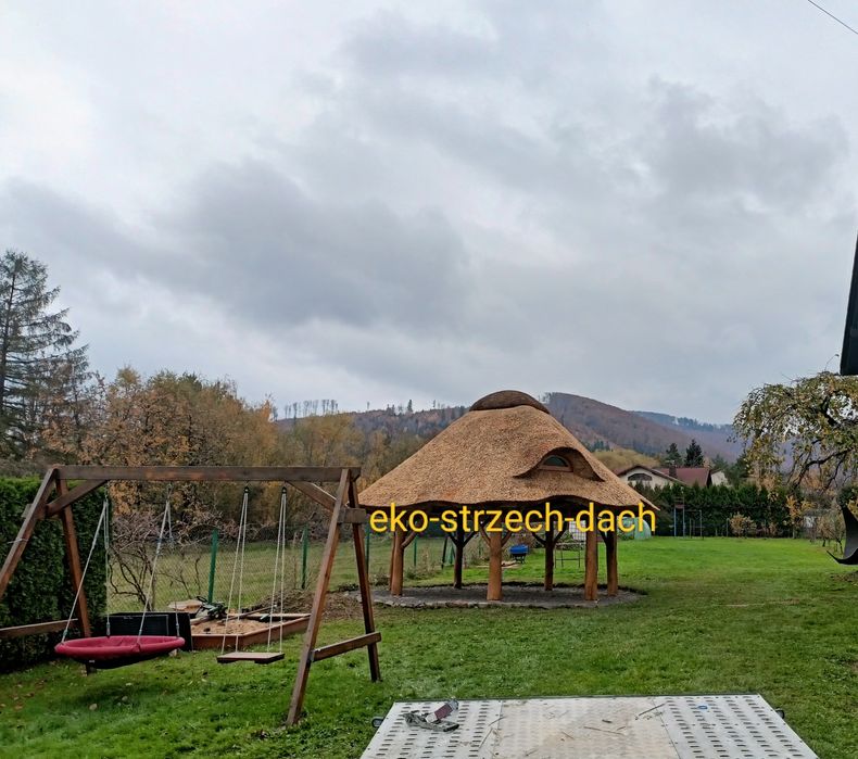 Dachy z trzciny, altana, huśtawka, drewutnia, zadaszenia, studnia,