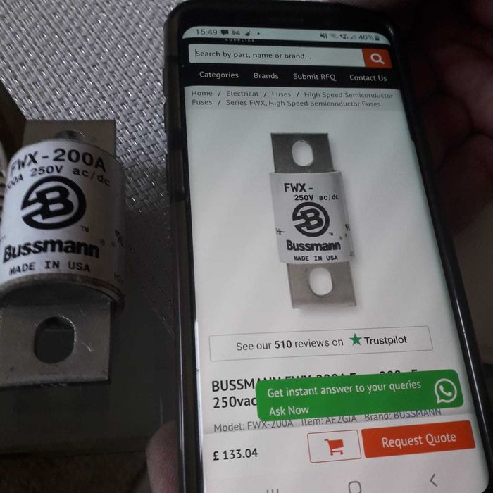 Bezpieczniki BUSSMANN FWX-200A 250vac / dc