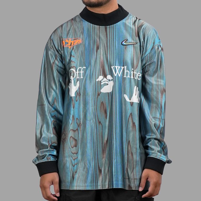 OFF-WHITE X NIKE 001 Soccer Jersey Blue Світшот Лонгслів Лонг