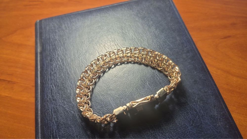 Золотий браслет «Тризуб» 50 г