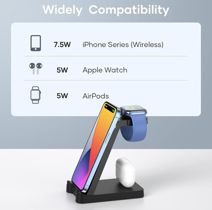 indukcyjna stacja ładująca do Apple Watch i do iPhone Pro