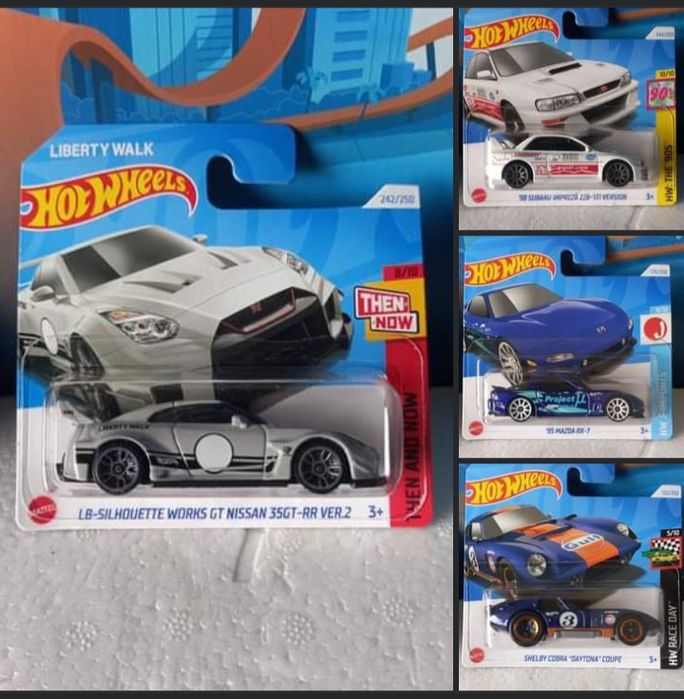 Conjunto de 4 miniaturas hot wheels