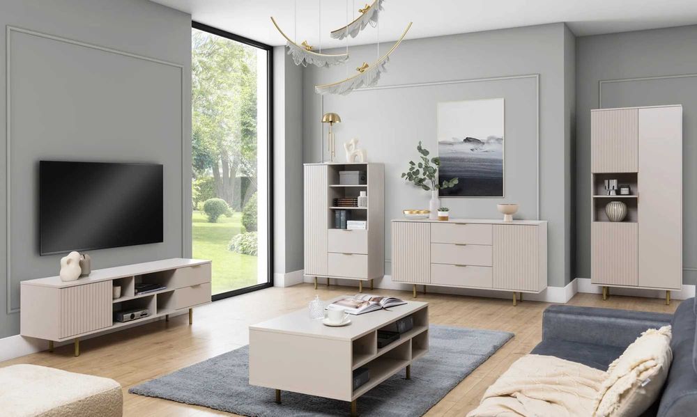 Regał niski Nubia 80x140x41 (czerń lub kaszmir) Darmowa dostawa