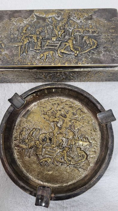 Srebrzony zestaw Gabinetowy do cygar