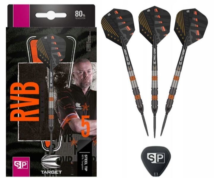 Target lotki do darta Raymond van Barneveld RVB Black 80% SP Steel