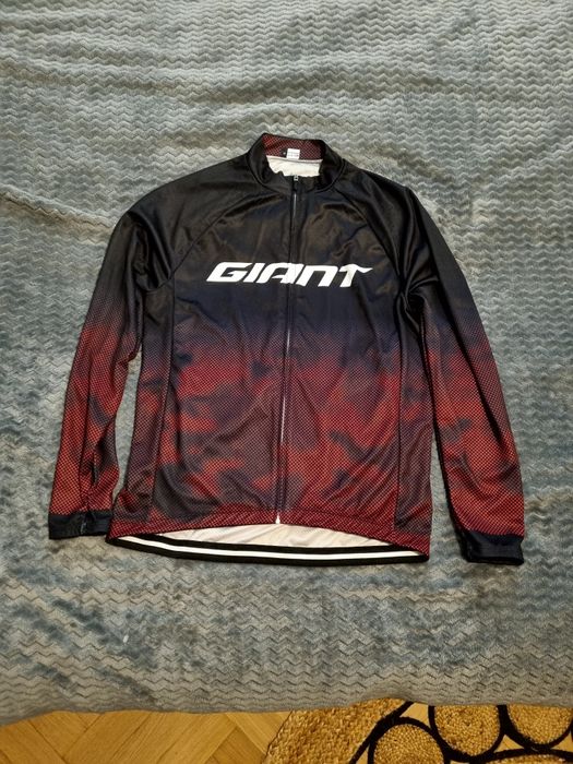 Koszulka rowerowa z długim rękawem z napisem GIANT