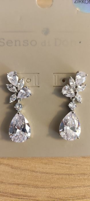 Kolczyki z cyrkoniami ślubne