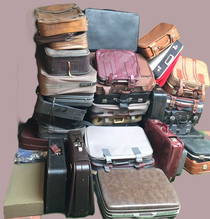 malas de viagem antigas, malas de mão, 41 unidades