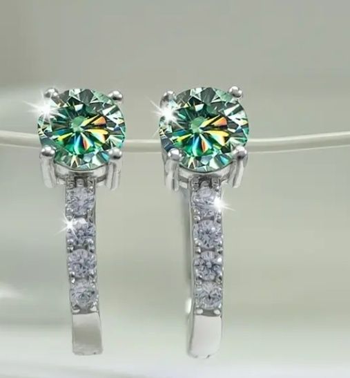 Срібні сережки в подарунковій коробці.