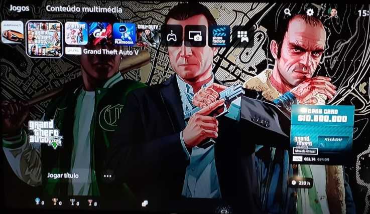 PlayStation 5 com leitor , 2 comandos e 5 jogos