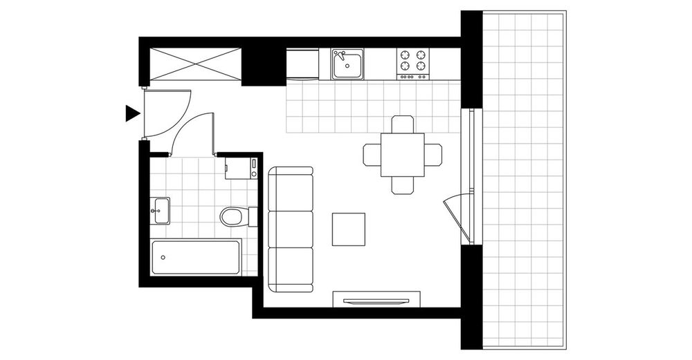 1-pokojowe mieszkanie 25m2 + balkon Bezpośrednio