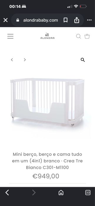 Berço que aconpanha o crescimento do bebe, muito pratico, design moderno, em excelente estado
