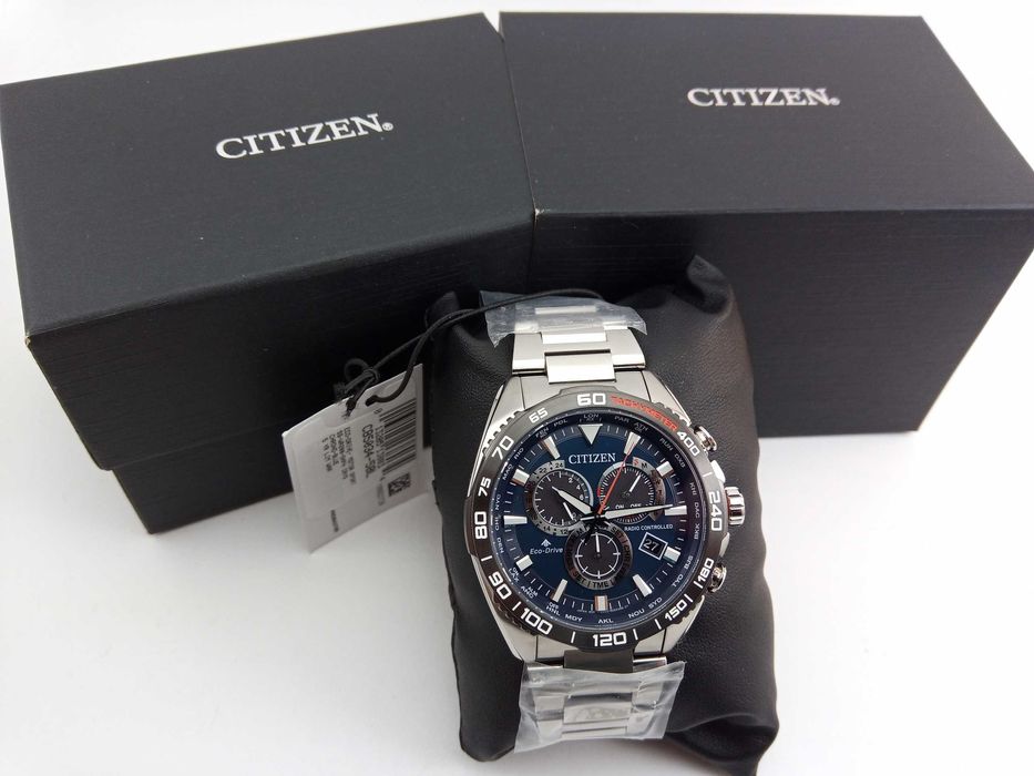 Японские часы Citizen CB5034-58L радиосигнал, вечник, сапфир, тахиметр