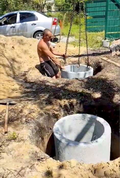 Септик копка під ключ будівництво із кілець М350(8,11,13,15,33)м3