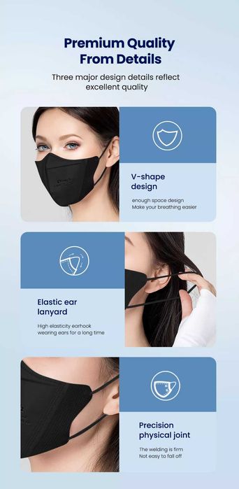 MÁSCARAS KN95 PRETAS 3D(EMBALAGEM 10)